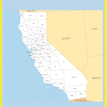 Map of California  - Laminated Wall Map Poster Print Perfect for Classrooms and Homes - Vivid Imagery with Bright Colors