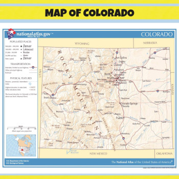 Map of Colorado Style B  - Laminated Wall Map Poster Print Perfect for Classrooms and Homes - Vivid Imagery with Bright Colors