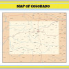 Map of Colorado - Laminated Map Wall Poster Print Perfect for Classrooms and Homes - Vivid Imagery with Bright Colors