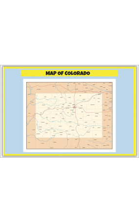 Map of Colorado - Laminated Map Wall Poster Print Perfect for Classrooms and Homes - Vivid Imagery with Bright Colors