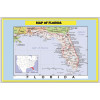 Map of Florida Style C - Laminated Wall Map Poster Print Perfect for Classrooms and Homes - Vivid Imagery with Bright Colors