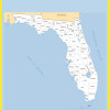 Map of Florida - Laminated Wall Map Poster Print Perfect for Classrooms and Homes - Vivid Imagery with Bright Colors