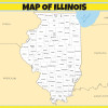 Map of Illinois - Laminated Wall Map Poster Print Perfect for Classrooms and Homes - Vivid Imagery with Bright Colors