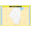 Map of Illinois - Laminated Wall Map Poster Print Perfect for Classrooms and Homes - Vivid Imagery with Bright Colors