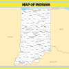 Map of Indiana  - Laminated Wall Map Poster Print Perfect for Classrooms and Homes - Vivid Imagery with Bright Colors