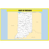 Map of Indiana  - Laminated Wall Map Poster Print Perfect for Classrooms and Homes - Vivid Imagery with Bright Colors