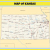 Map of Kansas - Laminated Wall Map Poster Print Perfect for Classrooms and Homes - Vivid Imagery with Bright Colors