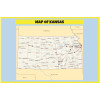 Map of Kansas - Laminated Wall Map Poster Print Perfect for Classrooms and Homes - Vivid Imagery with Bright Colors