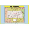 Map of Kansas Style C - Laminated Wall Map Poster Print Perfect for Classrooms and Homes - Vivid Imagery with Bright Colors