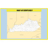 Map of Kentucky - Laminated Wall Map Poster Print Perfect for Classrooms and Homes - Vivid Imagery with Bright Colors