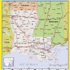 Map of Louisiana Style C  - Laminated Wall Map Poster Print Perfect for Classrooms and Homes - Vivid Imagery with Bright Colors