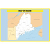 Map of Maine - Laminated Wall Map Poster Print Perfect for Classrooms and Homes - Vivid Imagery with Bright Colors