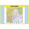 Map of Maine Style C - Laminated Wall Map Poster Print Perfect for Classrooms and Homes - Vivid Imagery with Bright Colors