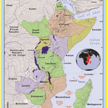 Poster of East Africa - Laminated Wall Poster Print Perfect for Classrooms and Homes - Vivid Imagery with Bright Colors