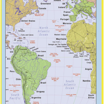 Map of Atlantic Ocean - Laminated Wall Map Poster Print Perfect for Classrooms and Homes - Vivid Imagery with Bright Colors