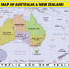 Map of Australia & New Zealand - Laminated Wall Map Poster Print Perfect for Classrooms and Homes - Vivid Imagery with Bright Colors
