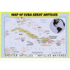 Map of Cuba Great Antilles - Laminated Wall Map Poster Print Perfect for Classrooms and Homes - Vivid Imagery with Bright Colors