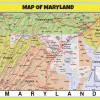 Map of Maryland Style C - Laminated Wall Map Poster Print Perfect for Classrooms and Homes - Vivid Imagery with Bright Colors