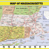 Map of Massachusetts Style 2 - Laminated Wall Map Poster Print Perfect for Classrooms and Homes - Vivid Imagery with Bright Colors
