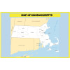Map of Massachusetts - Laminated Wall Map Poster Print Perfect for Classrooms and Homes - Vivid Imagery with Bright Colors