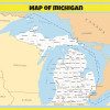 Map of Michigan - Laminated Wall Map Poster Print Perfect for Classrooms and Homes - Vivid Imagery with Bright Colors