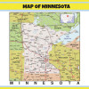 Map of Minnesota Style C - Laminated Wall Map Poster Print Perfect for Classrooms and Homes - Vivid Imagery with Bright Colors