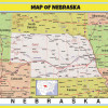 Map of Nebraska Style C - Laminated Wall Map Poster Print Perfect for Classrooms and Homes - Vivid Imagery with Bright Colors