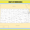 Map of Nebraska - Laminated Wall Map Poster Print Perfect for Classrooms and Homes - Vivid Imagery with Bright Color