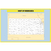 Map of Nebraska - Laminated Wall Map Poster Print Perfect for Classrooms and Homes - Vivid Imagery with Bright Color