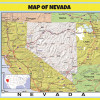 Map of Nevada Style C - Laminated Wall Map Poster Print Perfect for Classrooms and Homes - Vivid Imagery with Bright Colors