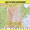 Map of New Hampshire Style C - Laminated Wall Map Poster Print Perfect for Classrooms and Homes - Vivid Imagery with Bright Colors