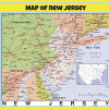 Map of New Jersey Style C - Laminated Wall Map Poster Print Perfect for Classrooms and Homes - Vivid Imagery with Bright Colors