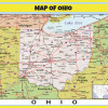 Map of Ohio Style C  - Laminated Wall Map Poster Print Perfect for Classrooms and Homes - Vivid Imagery with Bright Colors