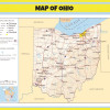 Map of Ohio  - Laminated Wall Map Poster Print Perfect for Classrooms and Homes - Vivid Imagery with Bright Colors