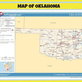 Poster of Oklahoma  - Laminated Wall Poster Print Perfect for Classrooms and Homes - Vivid Imagery with Bright Colors