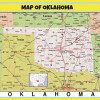 Map of Oklahoma Style C  - Laminated Wall Map Poster Print Perfect for Classrooms and Homes - Vivid Imagery with Bright Colors