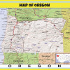 Map of Oregon Style C  - Laminated Wall Map Poster Print Perfect for Classrooms and Homes - Vivid Imagery with Bright Colors