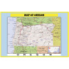 Map of Oregon Style C  - Laminated Wall Map Poster Print Perfect for Classrooms and Homes - Vivid Imagery with Bright Colors
