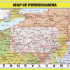 Map of Pennsylvania Style C  - Laminated Wall MAp Poster Print Perfect for Classrooms and Homes - Vivid Imagery with Bright Colors