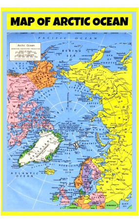 Map of Arctic Ocean - Laminated Wall Map Poster Print Perfect for Classrooms and Homes - Vivid Imagery with Bright Colors