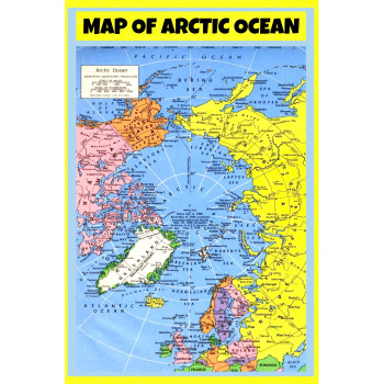 Map of Arctic Ocean - Laminated Wall Map Poster Print Perfect for Classrooms and Homes - Vivid Imagery with Bright Colors