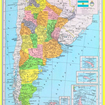 Map of Argentina  - Laminated Wall Map Poster Print Perfect for Classrooms and Homes - Vivid Imagery with Bright Colors