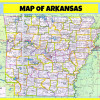 Map of Arkansas  - Laminated Wall Map Poster Print Perfect for Classrooms and Homes - Vivid Imagery with Bright Colors