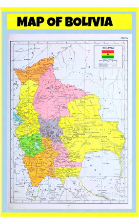 Map of Bolivia  - Laminated Wall Map Poster Print Perfect for Classrooms and Homes - Vivid Imagery with Bright Colors