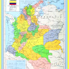 Map of Colombia  - Laminated Wall Map Poster Print Perfect for Classrooms and Homes - Vivid Imagery with Bright Colors