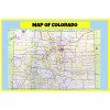 Map of Colorado Style D  - Laminated Wall Map Poster Print Perfect for Classrooms and Homes - Vivid Imagery with Bright Colors