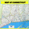 Map of Connecticut  - Laminated Wall Map Poster Print Perfect for Classrooms and Homes - Vivid Imagery with Bright Colors