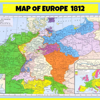 Map of Europe 1812  - Laminated Wall Map Poster Print Perfect for Classrooms and Homes - Vivid Imagery with Bright Colors