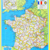 Map of France Style B  - Laminated Wall Map Poster Print Perfect for Classrooms and Homes - Vivid Imagery with Bright Colors