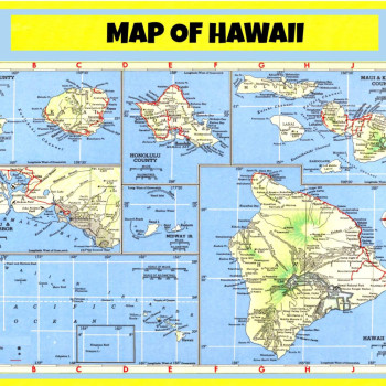 Map of Hawai - Laminated Wall Map Poster Print Perfect for Classrooms and Homes - Vivid Imagery with Bright Colors